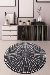 Conceptum Buio Djt Alfombra de 100 cm Blanco y Negro